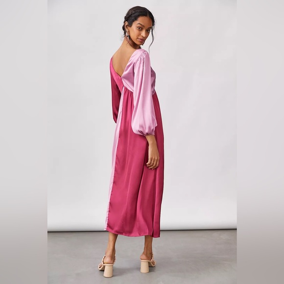 Anthropologie Porridge Colorblocked Maxi Dress, Pink/Fuchsia, Size Small - Picture 4 of 16